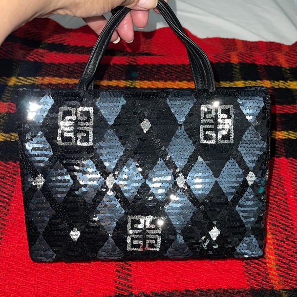 Givenchy Handbags - 🍎 SOLD 🍎Givenchy Mini tote bag excellent condition silver n black sequins.